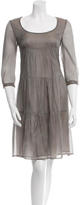 Thumbnail for your product : Burberry Silk Long Sleeve Dress