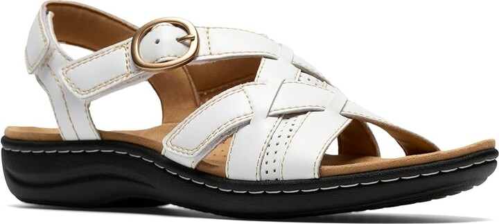 Clarks Laurieann Mae Women's Sandals White Leather : 7.5 B - Medium