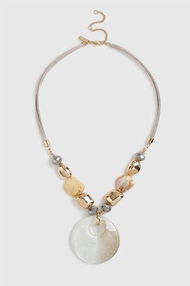 Wallis Glass Stone Beaded Necklace