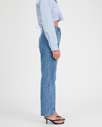 Missguided Women's Blue High-Waisted - Lust High Rise Boyfriend Jeans - Size 10 at The Iconic
