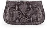 Thumbnail for your product : Tory Burch Thea Snake-Print Logo Clutch Bag, Opal Gray