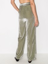 Thumbnail for your product : SLEEPING WITH JACQUES Velvet-Effect High-Waist Pyjama Trousers
