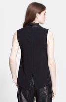 Thumbnail for your product : A.L.C. 'Auryn' Leather Neck Crepe Top