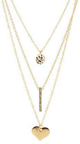 Thumbnail for your product : Charlotte Russe Disk, Bar & Heart Layered Necklace
