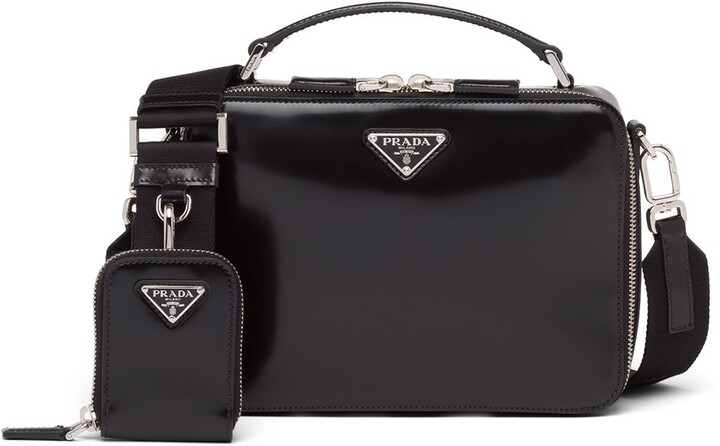 Prada Saffiano-leather Crossbody Bag in Black for Men