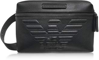 Emporio Armani Pebble Leather Eagle Belt Bag