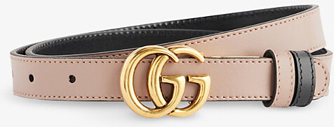 Womens Porcelain Rose/Nero Gg-Marmont Reversible Leather Belt 24