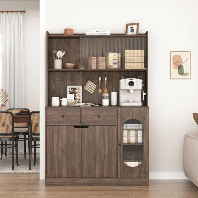 Kitchen Pantry, 71" Tall With And Visible Interior For Easy Access Organization Large Capacity Clear Glass Doors Better Visibility