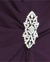 Thumbnail for your product : R & M Richards R&M Richards Rhinestone Brooch Faux-Wrap Dress
