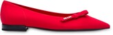 Thumbnail for your product : Prada Technical Pointed Ballerina Flats