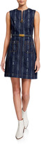 Thumbnail for your product : Tory Burch Belted Gemini Jacquard Sleeveless Denim Dress