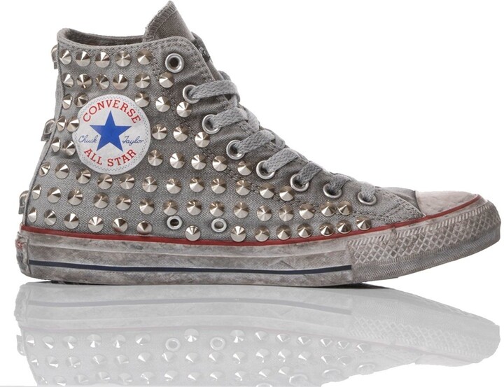 grey studded converse