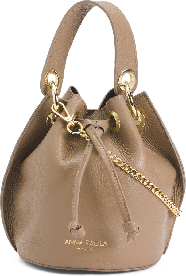 Anna Paola Made In Italy Leather Drawstring Crossbody ShopStyle