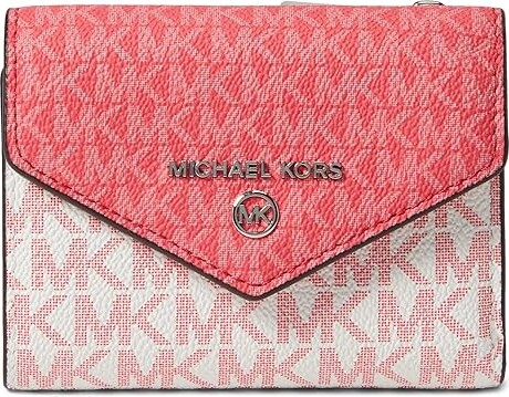 MICHAEL Michael Kors Jet Set Charm Medium Envelope Trifold (Geranium Multi)  Wallet Handbags - ShopStyle