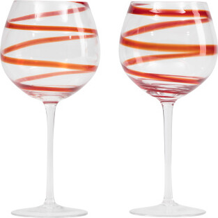 TJMAXX Set Of 2 Swirl Wine Glasses