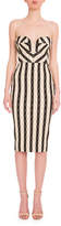Thumbnail for your product : Victoria Beckham Strapless Wavy-Gingham Dress, Black/White