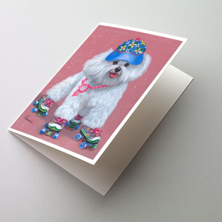 Caroline's Treasures Bichon Frise Girls do it Better Greeting Cards with Envelopes, 5" x 7" (8 Count)
