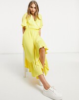 Thumbnail for your product : Y.A.S Roma short sleeve midi dress in yellow