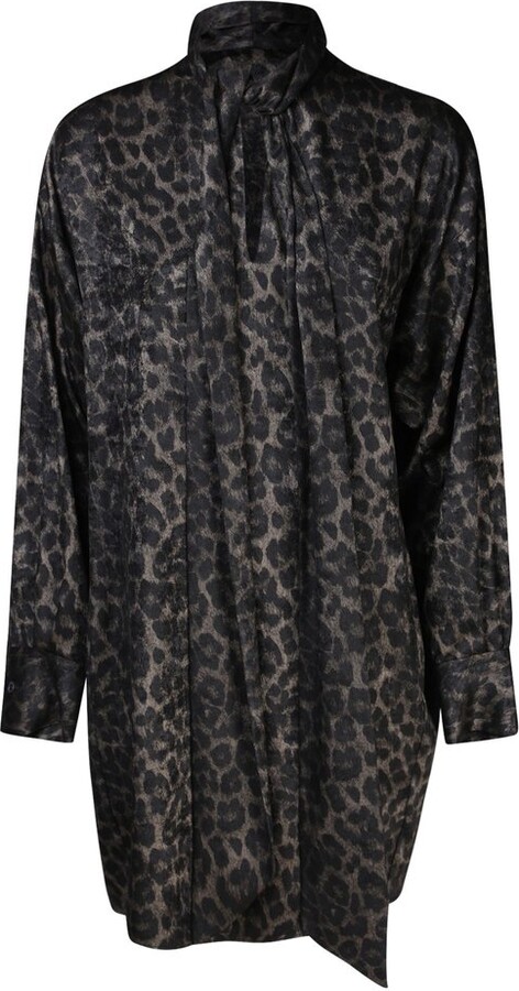 Blanca Vita Acorus Bow-Neck Mini Dress