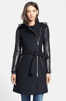 Thumbnail for your product : Mackage Leather Trim Wool Coat