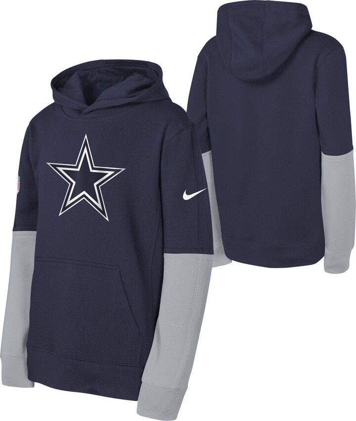 Youth Nike Navy Dallas Cowboys Club Pullover Hoodie