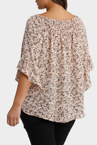Thumbnail for your product : Moss Print Shirred Yoke Top
