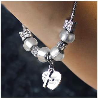 Very Personalised Silver Tone Ice White Charm Bracelet