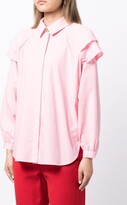 Thumbnail for your product : Paule Ka Ruffle-Trim Long-Sleeved Shirt