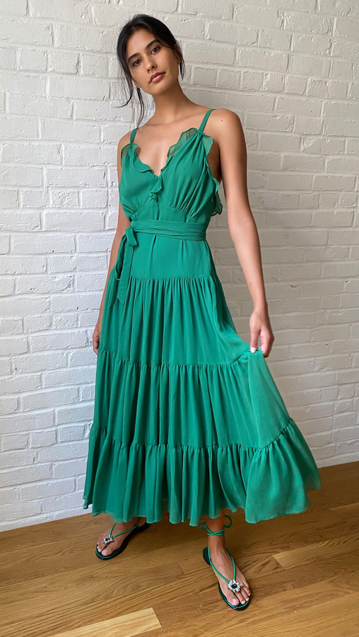 alexis green maxi dress