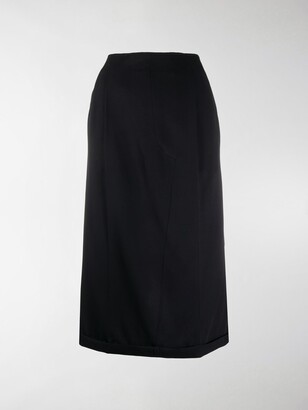 navy blue high waisted skirt