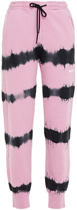 MSGM Tie-dyed French Cotton-terry Track Pants