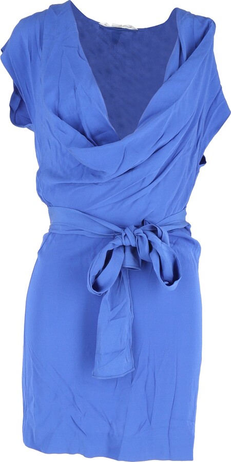 Mini Dress in Blue Polyester