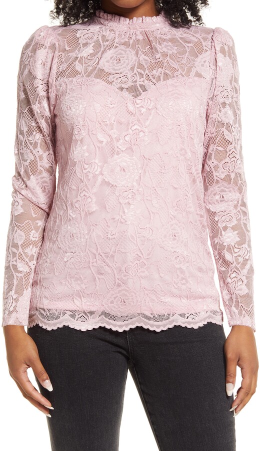High Neck Lace Top | Shop the world's largest collection of fashion 