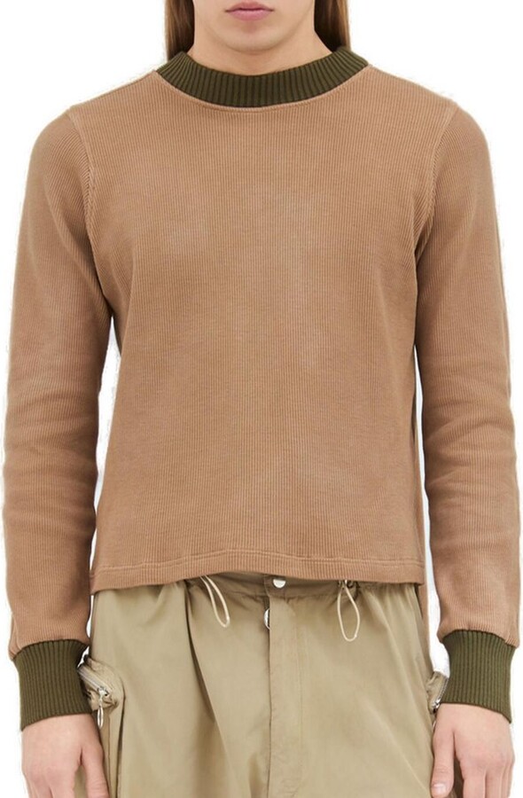 Charlie Constantinou Panelled Waffle Scarf Embellished Top