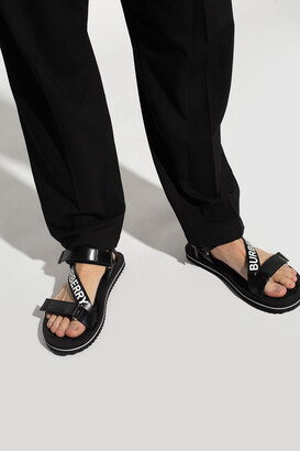Burberry Sandals With Logo Men's Black - ShopStyle