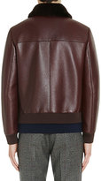 Thumbnail for your product : Prada Men's Shearling-Collar Leather Bomber Jacket