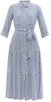 Thumbnail for your product : Heidi Klein Tiered Geometric-print Recycled-fibre Maxi Dress - Blue Print
