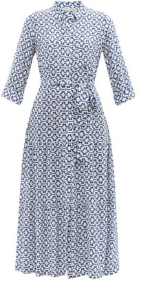 Heidi Klein Tiered Geometric-print Recycled-fibre Maxi Dress - Blue Print