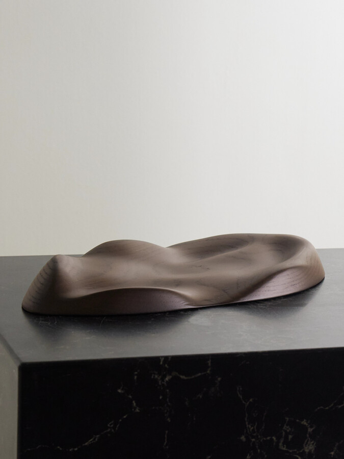 Fourth Street - Ripple Large Wood Plate - Brown