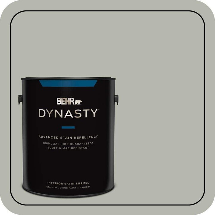 BEHR DYNASTY 1 gal. #ECC-27-2 Stone Mill Satin Enamel Interior Stain-Blocking Paint and Primer