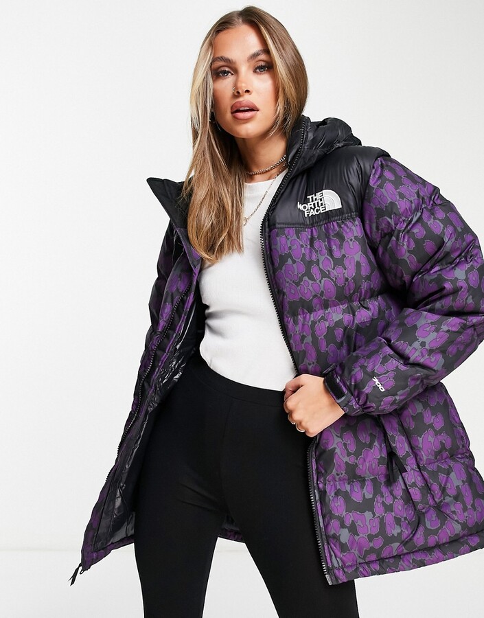 The North Face Nuptse belted leopard print mid in ShopStyle