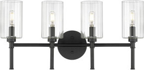 Breakwater Bay Adjuto 4 Light Vanity with Clear Beveled