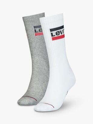 Levi's Regular Cut Sport Logo Socks, Pack of 2