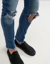 Thumbnail for your product : Hero's Heroine Heros Heroine Skinny Fit Jeans In Blue With Raw Hem