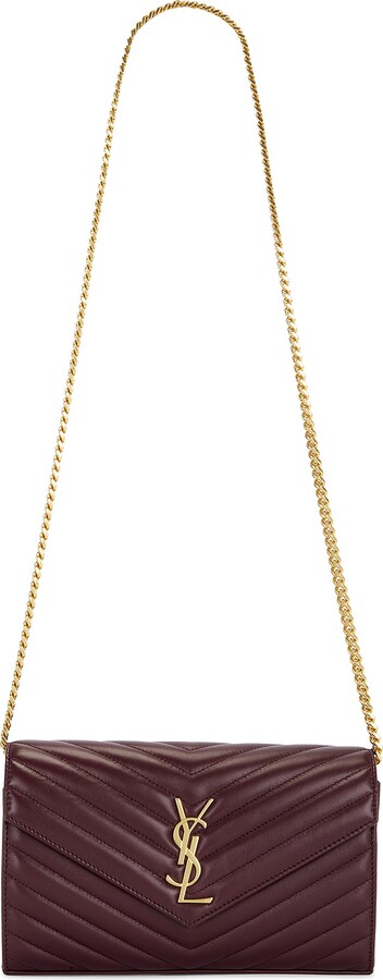 Saint Laurent Classic Wallet On Chain Bag in Red