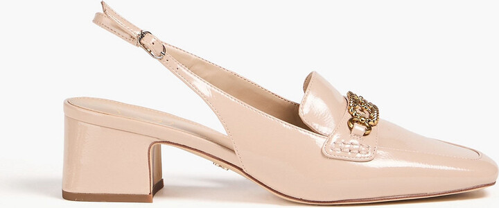 Teana glossed slingback pumps