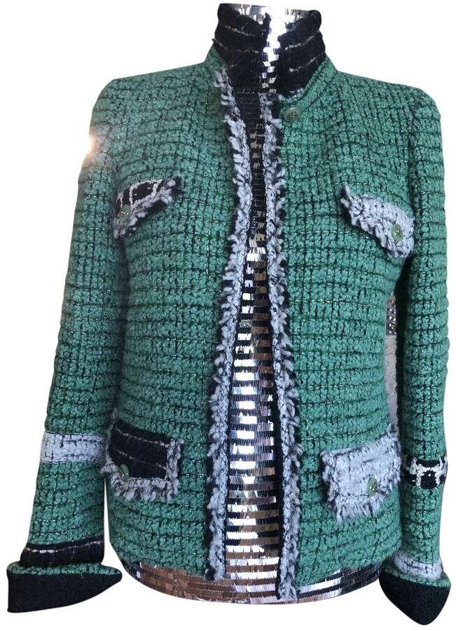 Chanel green Tweed Jackets - ShopStyle