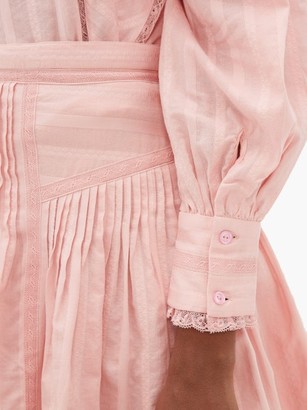 Etoile Isabel Marant Perla Ruffled Striped Cotton Blouse - Pink