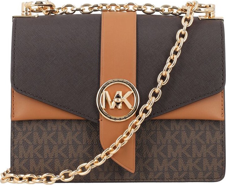 MK Marilyn Small Color-Block Saffiano Leather Crossbody Bag - Navy