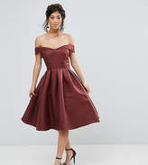 Thumbnail for your product : Chi Chi London Petite Off Shoulder Full Prom Midi Dress